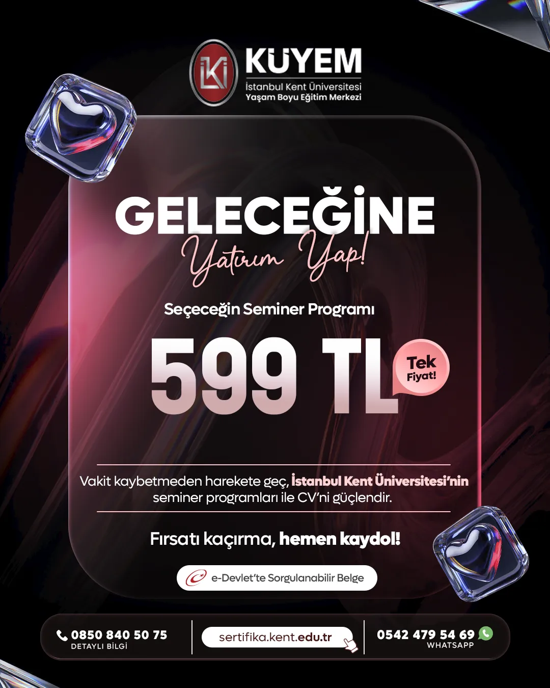 Seçeceğin 2 Seminer Programı Sadece 599₺